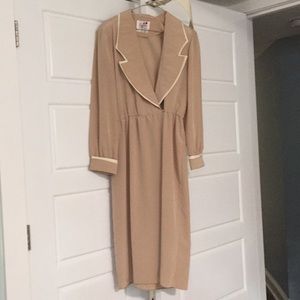Vintage Tan Belted Dress